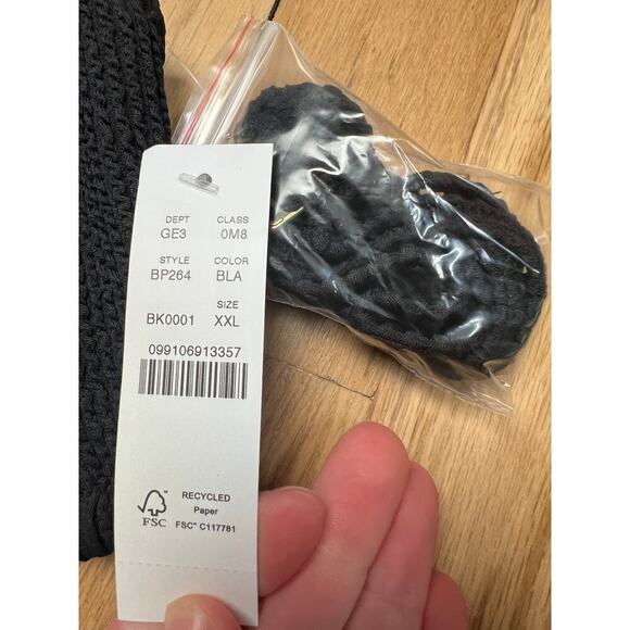 NWT J.Crew Black Scrunchie Heritage Bikini Top O Ring Bandeau Women's 2X Sexy - Picture 7 of 12